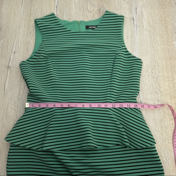 Nine West Green Striped Ruffle Dress - Picture 9 of 12